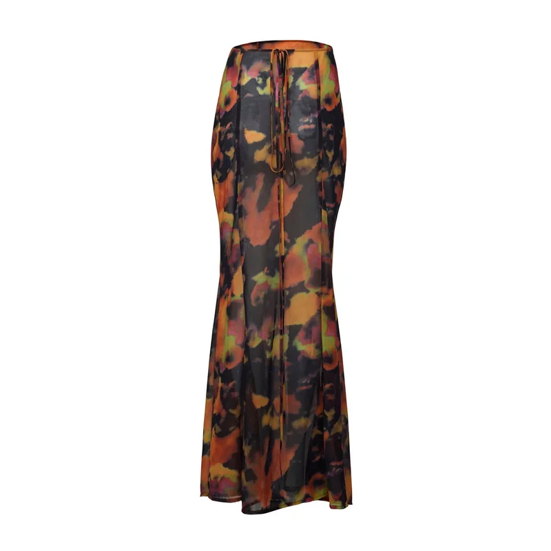 Scorpio Rizing  Soleil Orange Tie Dye Skirt for Women | Best Price UAE
